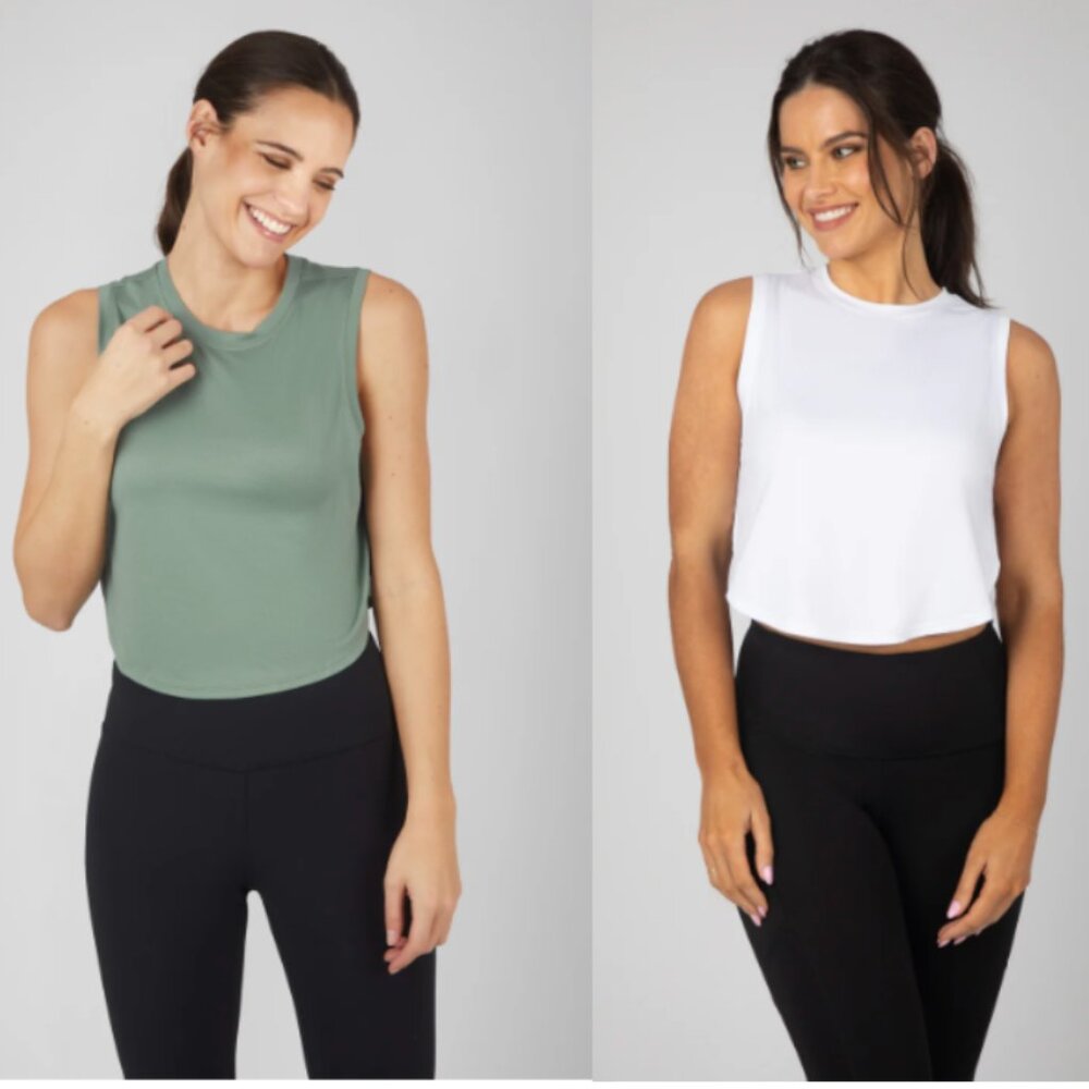 90 Degree by Reflex Super Soft Side Slit Convertible Tank 2PK Bundle, XS NWT